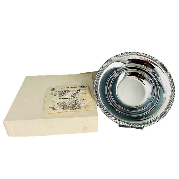 New Doehler Jarvis Utility Bowl Division National Lead Co Silver Chrome In Box - Picture 3 of 11